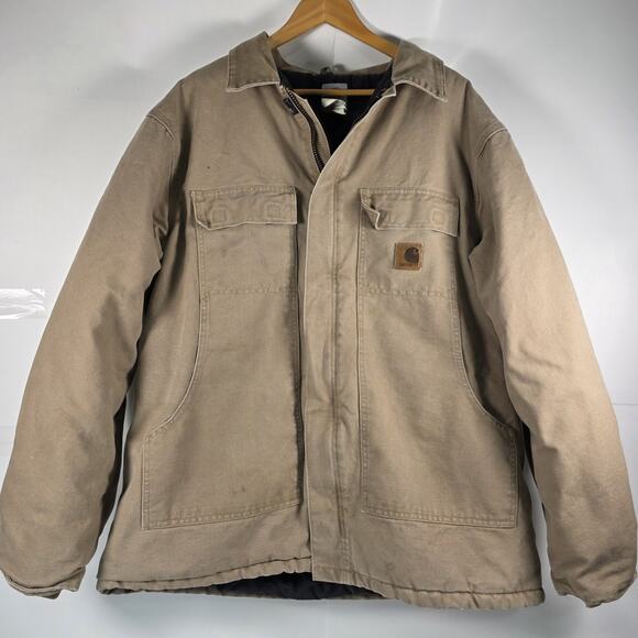 Carhartt Jacket Mens XLT Brown C26 Duck Canvas Quilted Workwear chore jacket - Picture 1 of 16